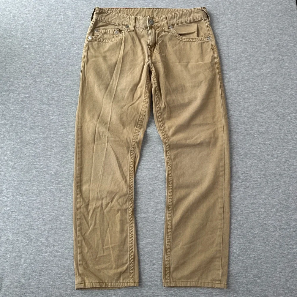 True Religion Men's Slim Jeans Size 32x30 Tan Beige Denim